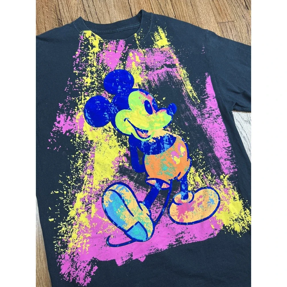 Disney Mickey Mouse Tie Die Multicolor Big Logo T Shirt Men's Size‎ Medium